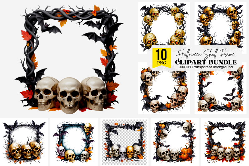 10-halloween-skull-frame-png-clipart-gothic-pumpkin-and-bat-border