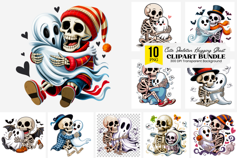 cute-skeleton-hugging-ghost-png-clipart-halloween-skull-in-top-hat