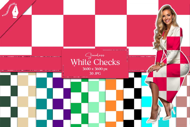 white-checkered-seamless-digital-paper-colorful-squares-backgrounds