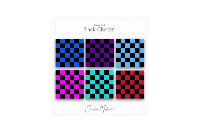 black-checkered-seamless-digital-paper-colorful-squares-backgrounds