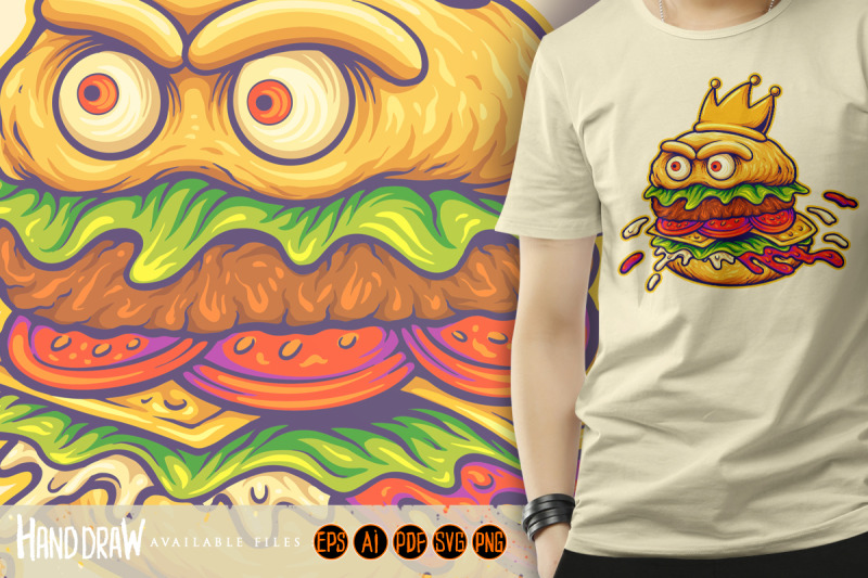 royal-hamburger-cartoon-with-fierce-eyes