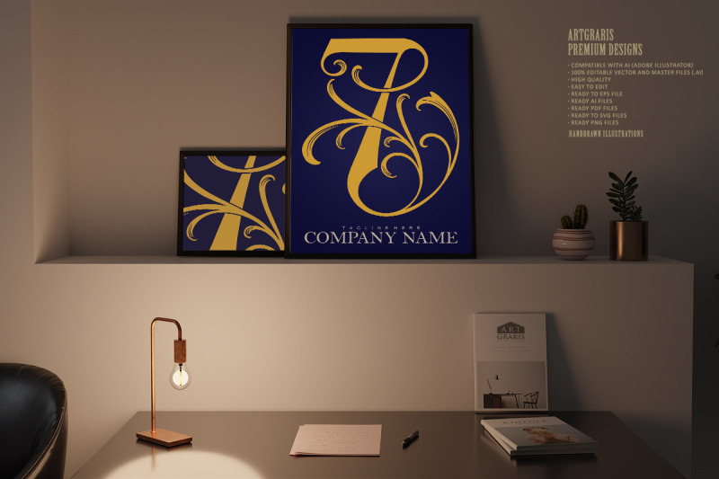 elegant-floral-gold-7-monogram-logo-design