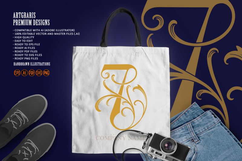 elegant-floral-gold-7-monogram-logo-design