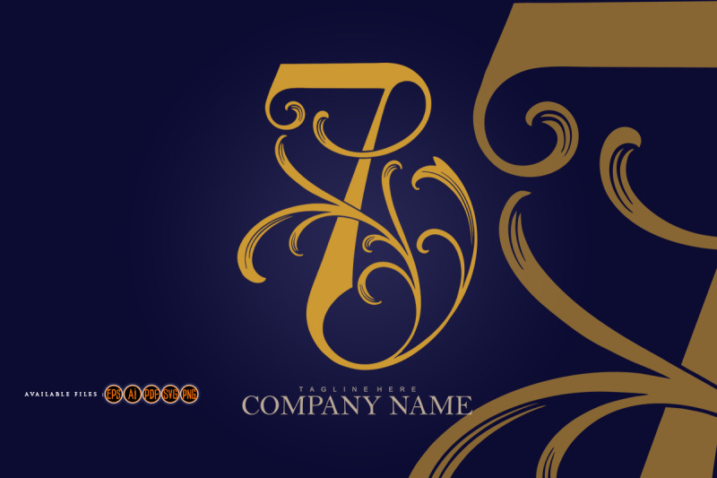 elegant-floral-gold-7-monogram-logo-design