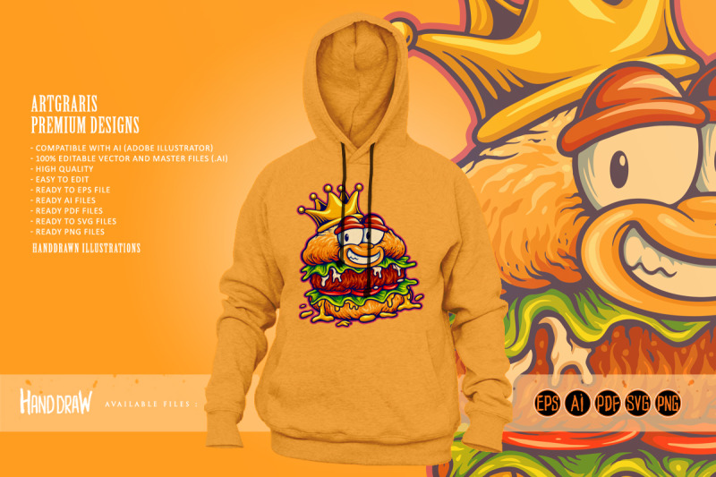 happy-burger-mascot-wearing-royal-crown-cartoon-style