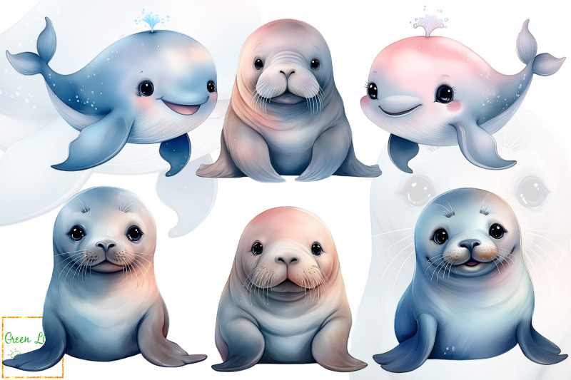cute-sea-animals-clipart-ocean-creatures-graphics-watercolor-sealife