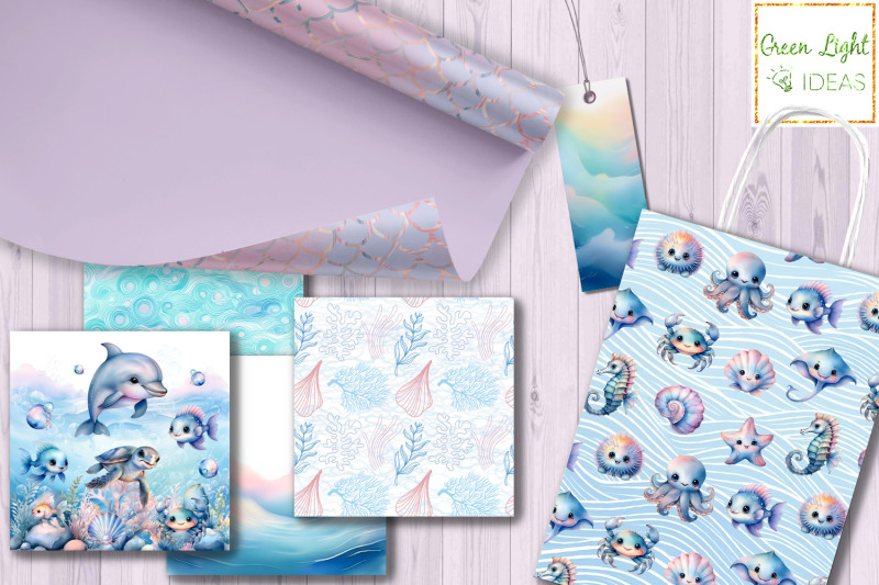 sea-animals-digital-papers-ocean-backgrounds-underwater-papers