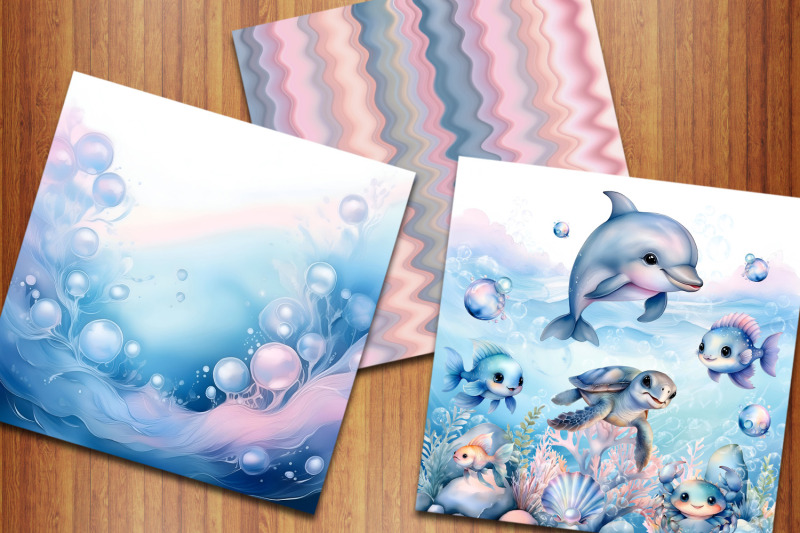sea-animals-digital-papers-ocean-backgrounds-underwater-papers