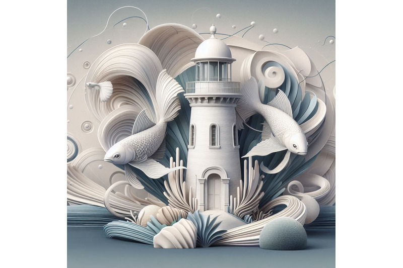surreal-illustration-features-a-lighthouse-surrounded-by-swirling-wate