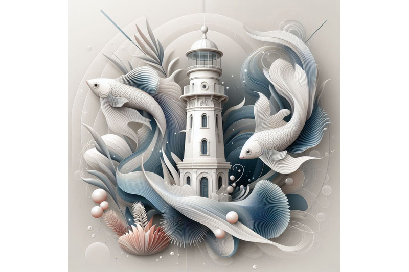 surreal-illustration-features-a-lighthouse-surrounded-by-swirling-wate