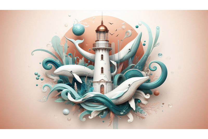surreal-illustration-features-a-lighthouse-surrounded-by-swirling-wate