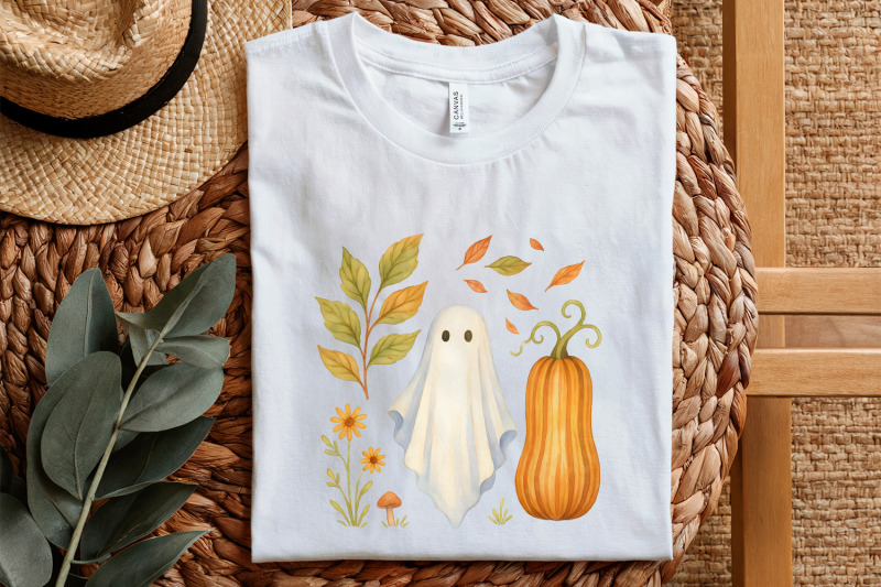 whimsical-ghost-png-fall-pumpkin-watercolor-png-autumn-wildflower-c