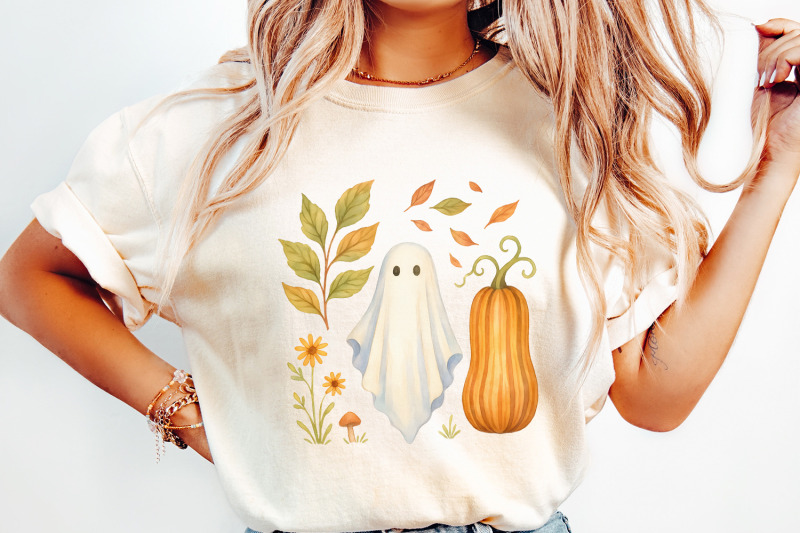 whimsical-ghost-png-fall-pumpkin-watercolor-png-autumn-wildflower-c