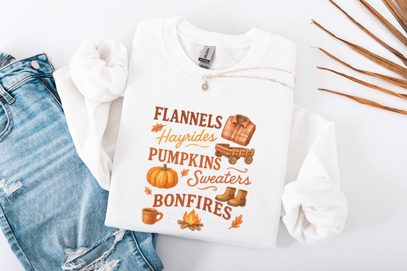 flannels-hayrides-pumpkins-sweaters-bonfires-png-fall-shirt-cozy-autu