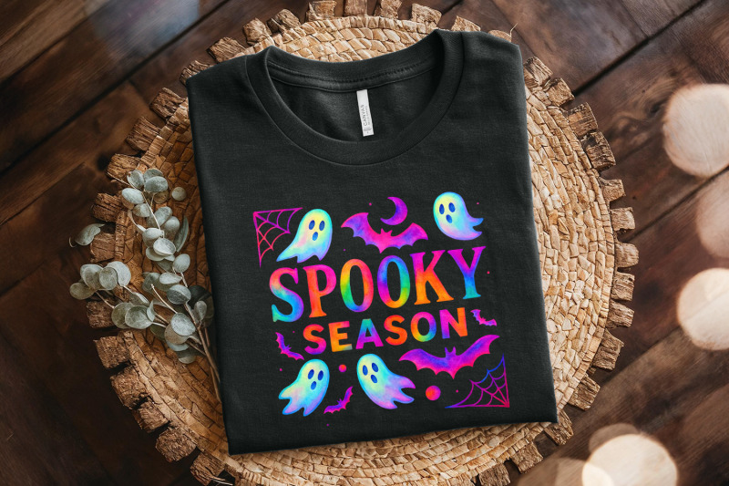 spooky-season-png-neon-halloween-ghost-bat-amp-web-png-vibrant-cute-s