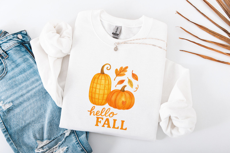 hello-fall-png-autumn-leaves-png-cozy-fall-decor-retro-fall-png-des