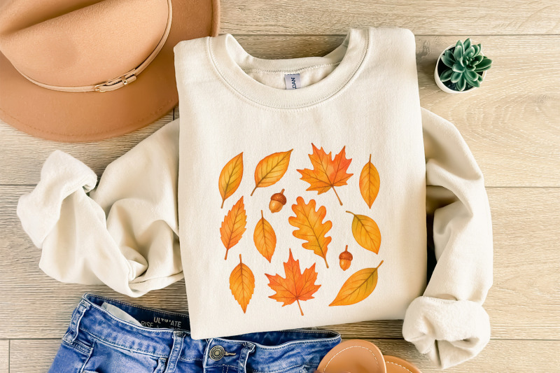 autumn-leaves-watercolor-png-fall-leaf-clipart-hand-drawn-botanical