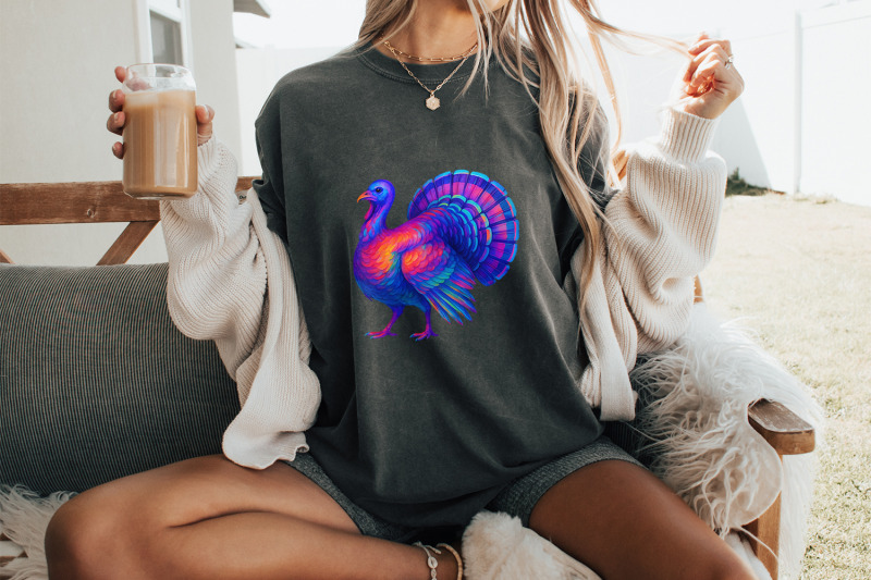 turkey-png-vibrant-rainbow-turkey-sublimation-digital-turkey-clipart