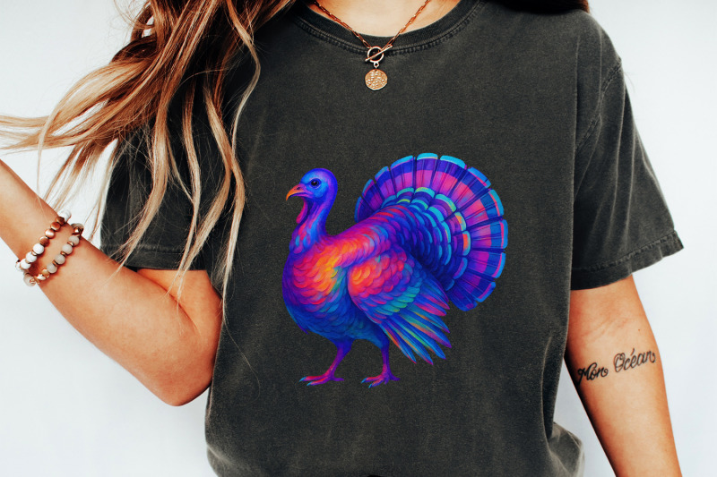 turkey-png-vibrant-rainbow-turkey-sublimation-digital-turkey-clipart