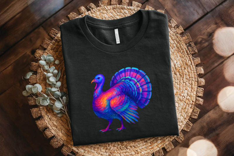 turkey-png-vibrant-rainbow-turkey-sublimation-digital-turkey-clipart