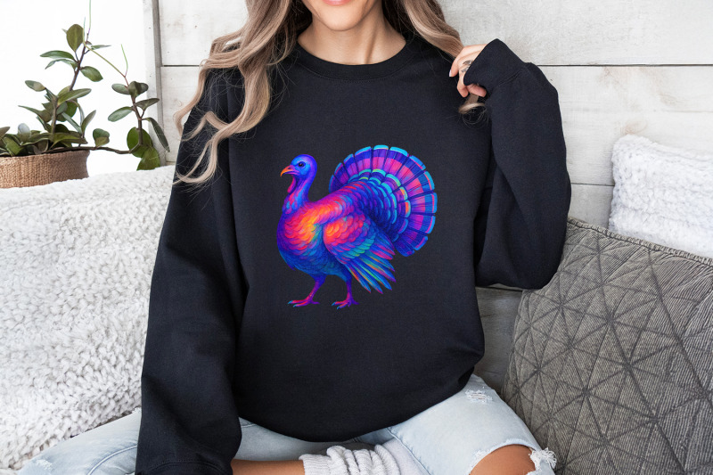 turkey-png-vibrant-rainbow-turkey-sublimation-digital-turkey-clipart