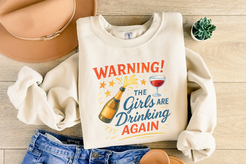 warning-the-girls-are-drinking-again-png-funny-champagne-party-shirt