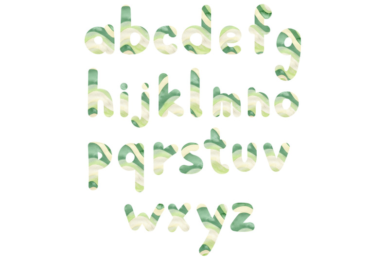watercolor-green-waves-alphabet-clipart
