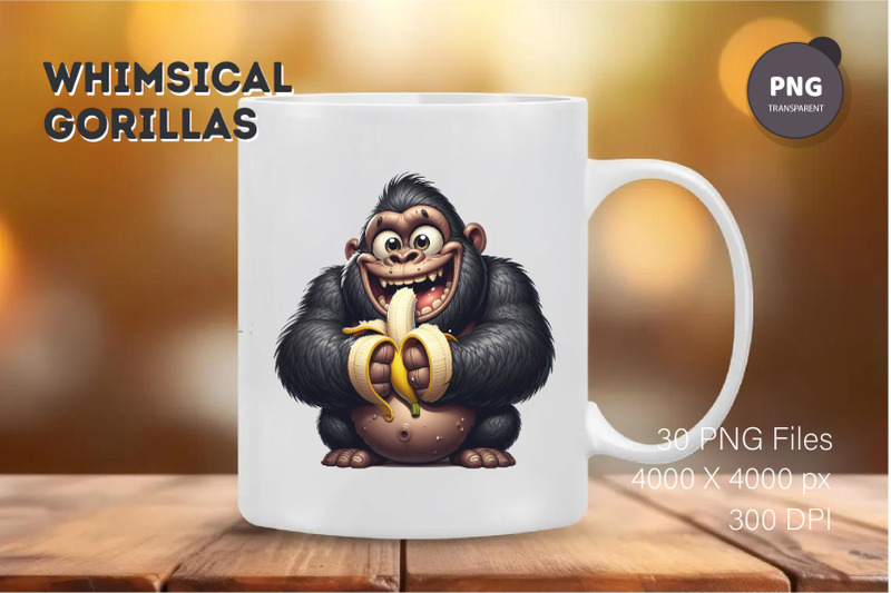 whimsical-cartoon-gorillas-04-t-shirt-png