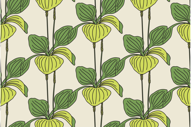 botanical-floral-seamless-pattern-with-plantain-bushes-vector-illustra