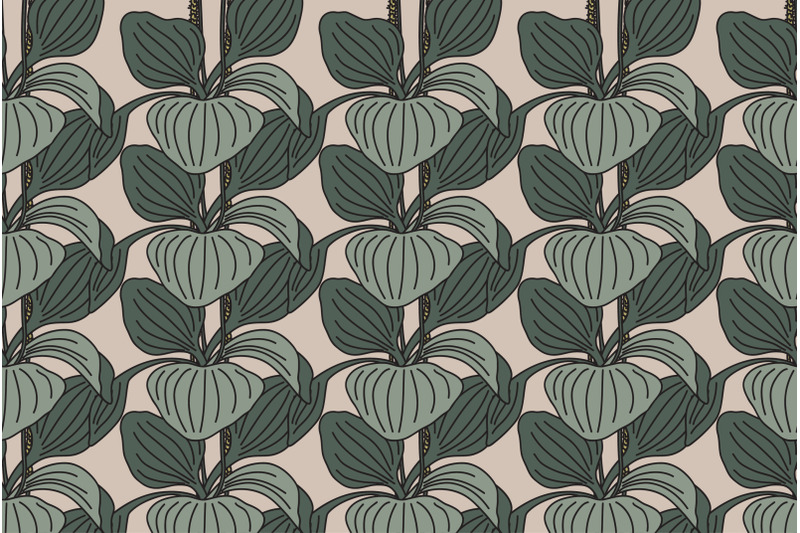 botanical-floral-seamless-pattern-with-plantain-bushes-vector-illustra