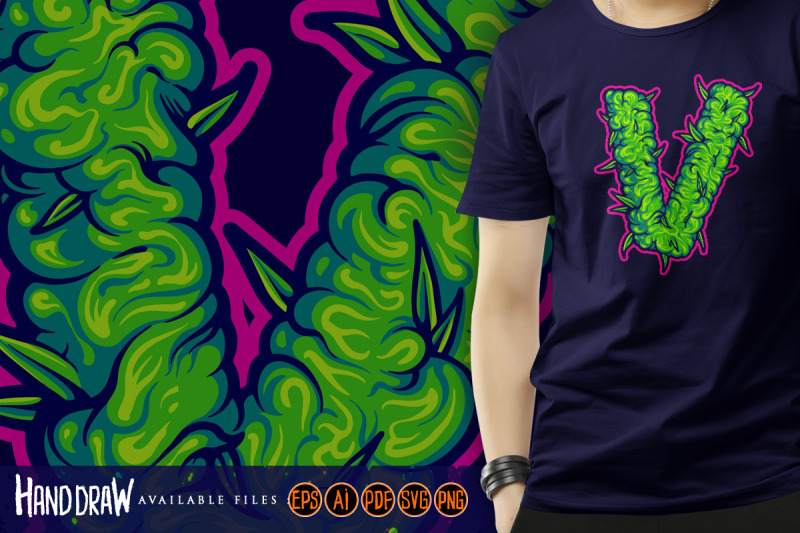 weed-leaf-shaped-v-monogram-with-bud-textures