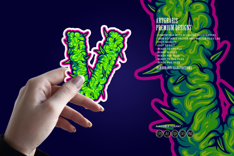 weed-leaf-shaped-v-monogram-with-bud-textures