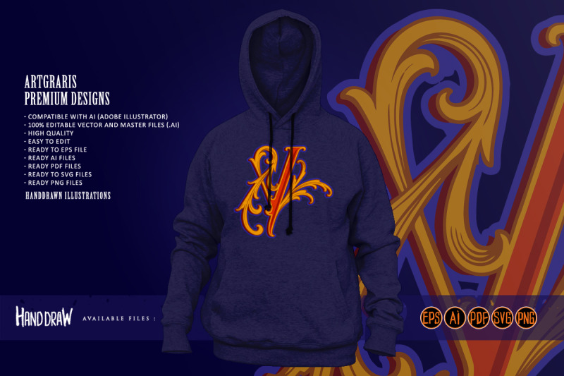 elegant-gold-orange-y-monogram-with-swirly-embellishments