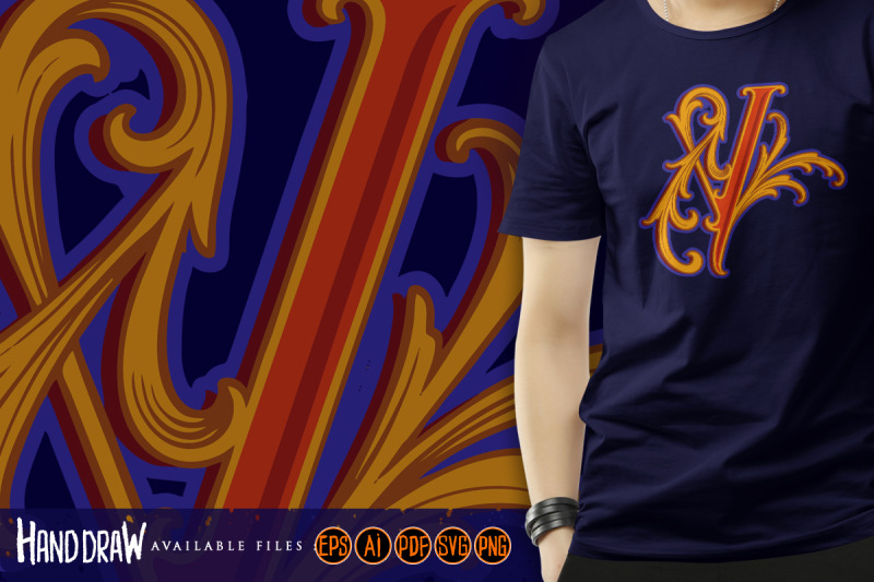 elegant-gold-orange-y-monogram-with-swirly-embellishments