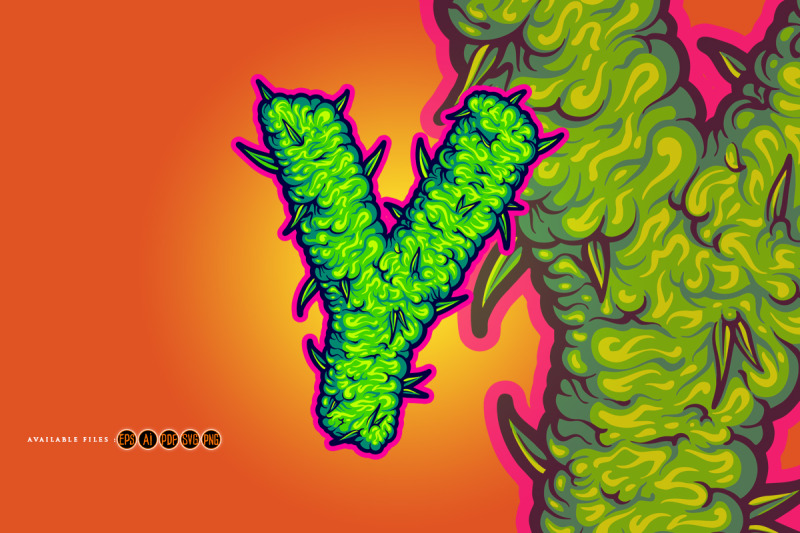 cannabis-themed-y-letter-logo-illustrations