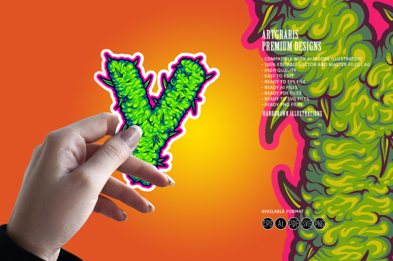 cannabis-themed-y-letter-logo-illustrations