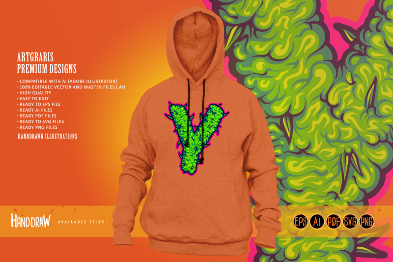 cannabis-themed-y-letter-logo-illustrations