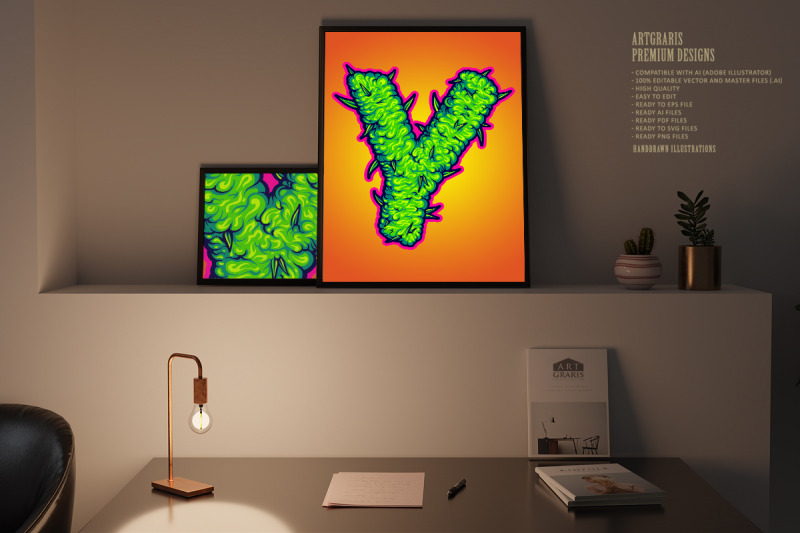 cannabis-themed-y-letter-logo-illustrations