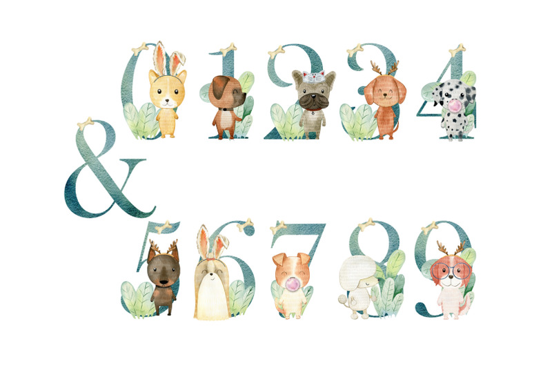 alphabet-with-watercolor-dogs
