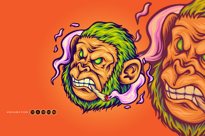 chill-cartoon-monkey-face-with-smoking-joint