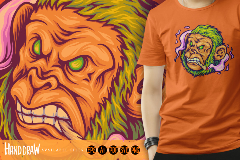 chill-cartoon-monkey-face-with-smoking-joint