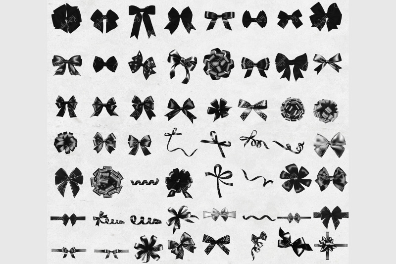 56-black-satin-bows-and-ribbons-digital-images
