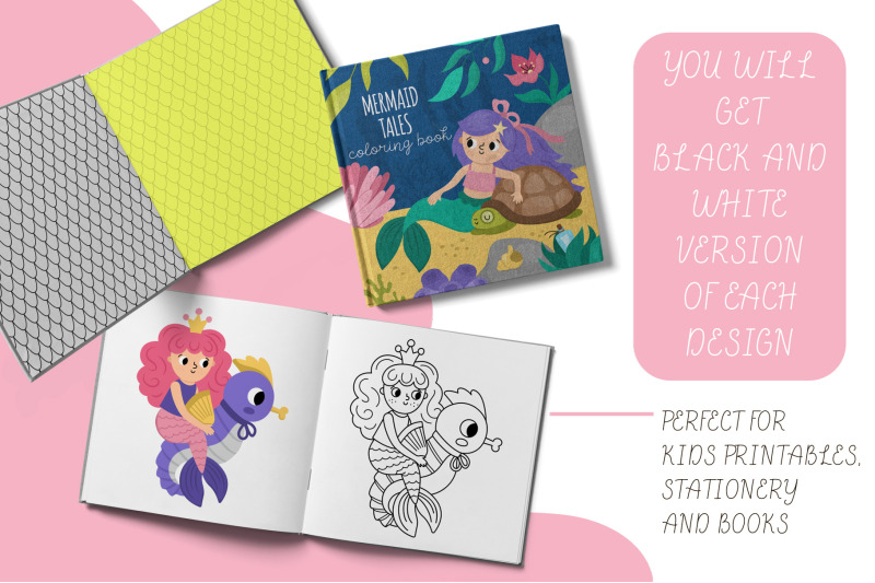 mermaid-tales-clipart-designs-backgrounds-and-patterns-collection