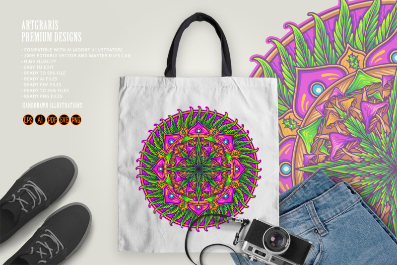 intricate-mandala-featuring-cannabis-leaves-and-geometric-shapes