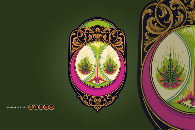 detailed-cannabis-logo-with-floral-elements