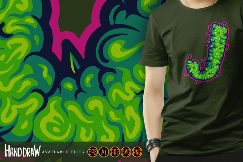 cannabis-plant-inspired-j-letter-with-pink-border