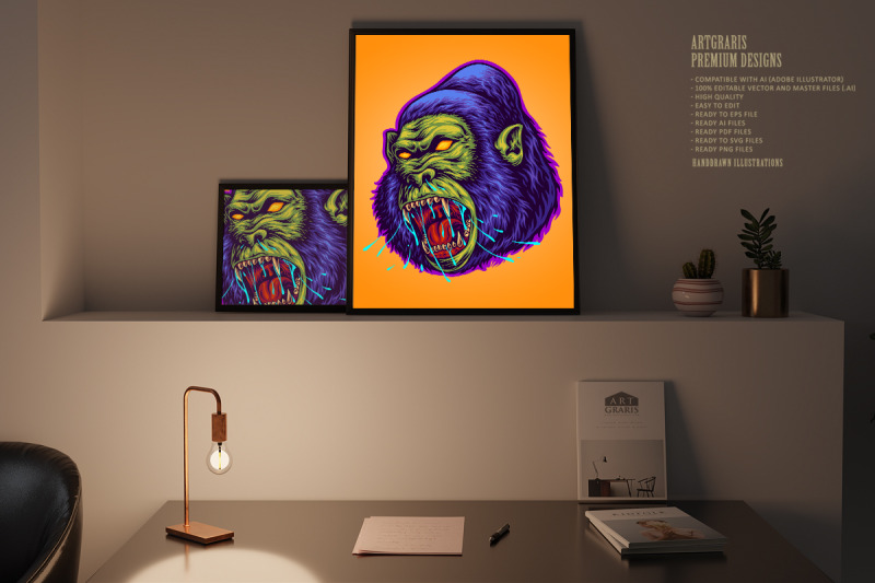 fierce-gorilla-face-with-water-splashing-from-open-mouth