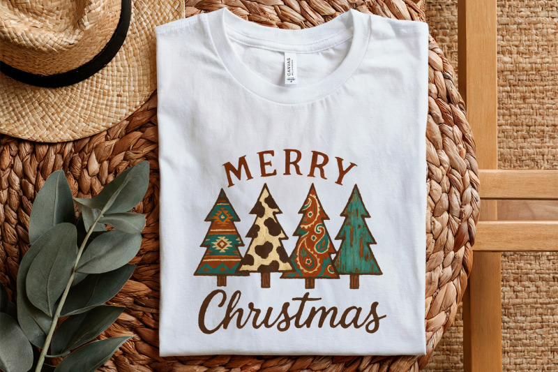 merry-christmas-png-rustic-boho-christmas-trees-png-vintage-holiday