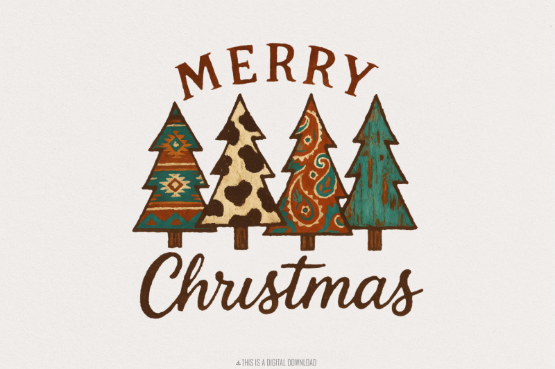 merry-christmas-png-rustic-boho-christmas-trees-png-vintage-holiday