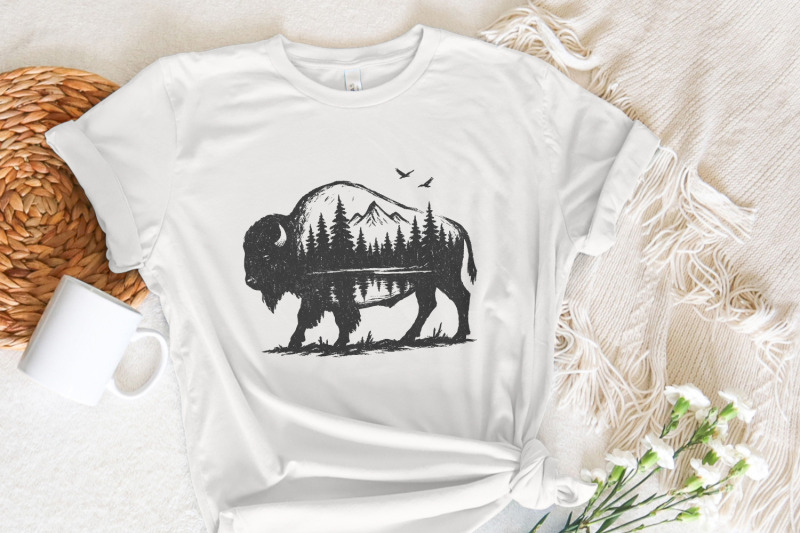 bison-double-exposure-png-nature-mountain-forest-wildlife-rustic-buf